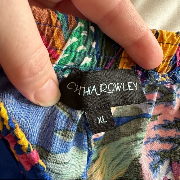 Cynthia Rowley Casual Floral Flower Resort Vacation Beach Coastal Wide Leg Pants - Picture 4 of 7